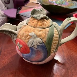 Fitz and Floyd Ceramic Teapot with vegetable design